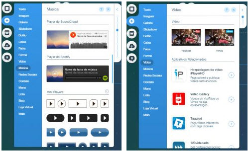 Wix players musica e video 